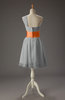 Romantic One Shoulder Sleeveless Zipper Chiffon Short Bridesmaid Dresses