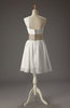 Romantic A-line One Shoulder Sleeveless Short Ribbon Little Black Dresses