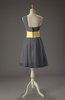 Romantic A-line Asymmetric Neckline Zip up Mini Party Dresses