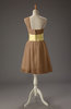 Romantic A-line Asymmetric Neckline Zip up Mini Party Dresses