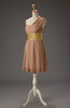 Cute A-line One Shoulder Sleeveless Chiffon Short Party Dresses