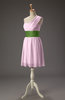 Cute A-line Zipper Chiffon Short Wedding Guest Dresses