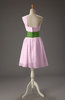 Cute A-line Zipper Chiffon Short Wedding Guest Dresses