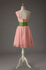 Cute A-line Zipper Chiffon Short Wedding Guest Dresses