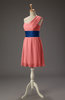 Romantic A-line Asymmetric Neckline Sleeveless Chiffon Short Homecoming Dresses