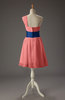 Romantic A-line Asymmetric Neckline Sleeveless Chiffon Short Homecoming Dresses