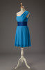 Romantic A-line Asymmetric Neckline Sleeveless Chiffon Short Homecoming Dresses