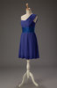 Romantic A-line Asymmetric Neckline Sleeveless Chiffon Short Homecoming Dresses