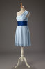Romantic A-line Asymmetric Neckline Sleeveless Chiffon Short Homecoming Dresses