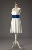 Romantic A-line Asymmetric Neckline Sleeveless Chiffon Short Homecoming Dresses