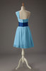 Romantic A-line Asymmetric Neckline Sleeveless Chiffon Short Homecoming Dresses