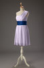 Romantic A-line Asymmetric Neckline Sleeveless Chiffon Short Homecoming Dresses