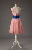 Romantic A-line Asymmetric Neckline Sleeveless Chiffon Short Homecoming Dresses