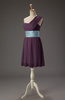 Cute A-line Asymmetric Neckline Chiffon Mini Party Dresses