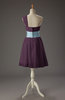 Cute A-line Asymmetric Neckline Chiffon Mini Party Dresses