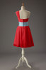Cute A-line Asymmetric Neckline Chiffon Mini Party Dresses