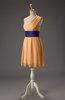 Romantic A-line Asymmetric Neckline Zipper Sash Bridesmaid Dresses