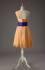 Romantic A-line Asymmetric Neckline Zipper Sash Bridesmaid Dresses