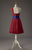 Romantic A-line Asymmetric Neckline Zipper Sash Bridesmaid Dresses