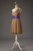 Romantic A-line Asymmetric Neckline Mini Sash Homecoming Dresses