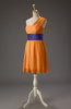 Romantic A-line Asymmetric Neckline Zipper Ribbon Bridesmaid Dresses