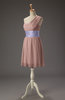 Cute One Shoulder Sleeveless Zipper Chiffon Short Party Dresses