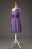 Cute A-line Sleeveless Zip up Chiffon Ribbon Party Dresses