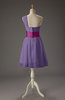 Cute A-line Sleeveless Zip up Chiffon Ribbon Party Dresses