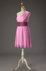 Cute A-line Asymmetric Neckline Zip up Chiffon Prom Dresses