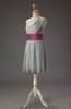 Cute A-line Asymmetric Neckline Zip up Chiffon Prom Dresses