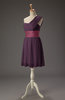 Cute A-line Asymmetric Neckline Zip up Chiffon Prom Dresses