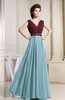 Informal V-neck Sleeveless Zipper Chiffon Pleated Evening Dresses
