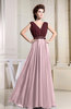 Informal V-neck Sleeveless Zipper Chiffon Pleated Evening Dresses