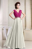 Casual A-line V-neck Chiffon Floor Length Pleated Evening Dresses