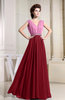 Hawaiian A-line V-neck Sleeveless Zip up Prom Dresses