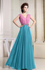 Hawaiian A-line V-neck Sleeveless Zip up Prom Dresses