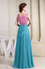 Hawaiian A-line V-neck Sleeveless Zip up Prom Dresses