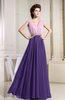 Vintage A-line Sleeveless Zipper Chiffon Evening Dresses