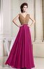Modest A-line Zip up Chiffon Floor Length Pleated Bridesmaid Dresses