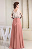 Modest A-line V-neck Sleeveless Pleated Evening Dresses