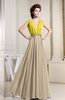 Casual V-neck Sleeveless Zip up Chiffon Floor Length Evening Dresses
