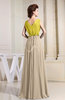 Casual V-neck Sleeveless Zip up Chiffon Floor Length Evening Dresses