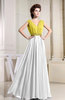 Casual V-neck Sleeveless Zip up Chiffon Floor Length Evening Dresses