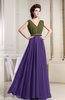 Modest A-line Sleeveless Chiffon Floor Length Pleated Bridesmaid Dresses