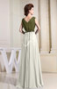 Modest A-line Sleeveless Chiffon Floor Length Pleated Bridesmaid Dresses