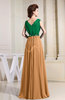 Elegant A-line V-neck Sleeveless Zip up Prom Dresses