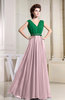 Elegant A-line V-neck Sleeveless Zip up Prom Dresses