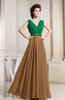 Elegant A-line V-neck Sleeveless Zip up Prom Dresses