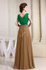 Elegant A-line V-neck Sleeveless Zip up Prom Dresses