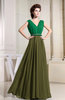Elegant A-line V-neck Sleeveless Zip up Prom Dresses